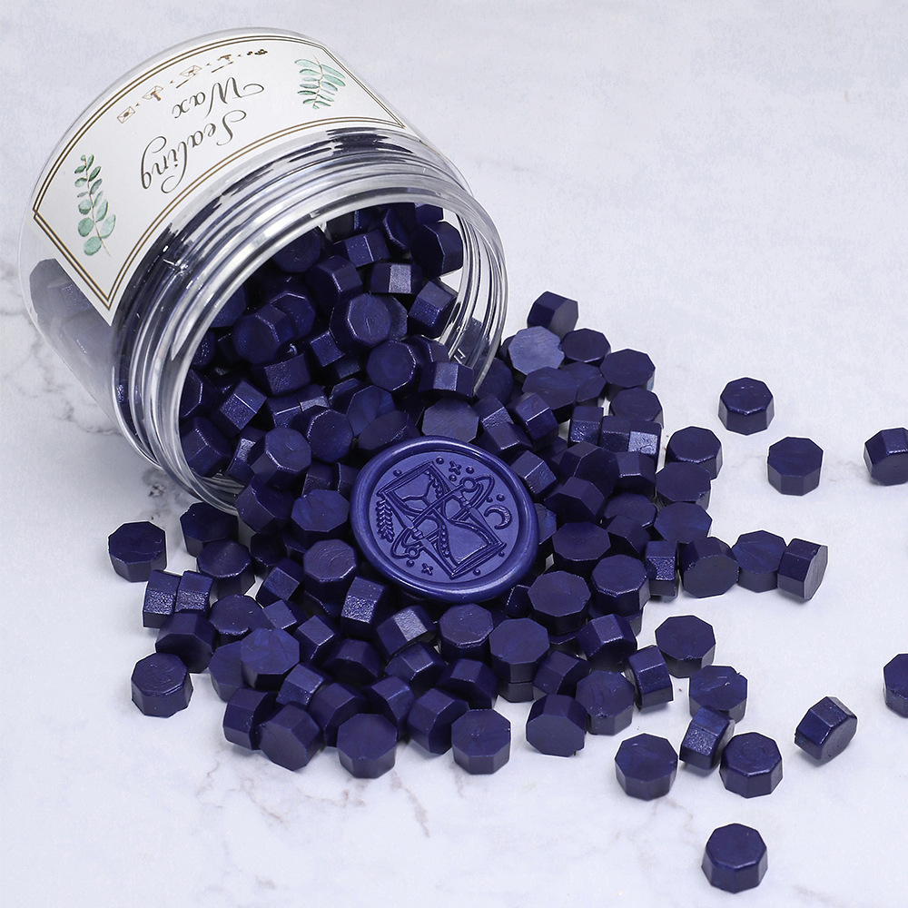 Oucai Fire Paint Wax, octágono, color mixto, nacarado, 200 granos, 132 colores, sello de pintura al fuego, cera, a granel barato