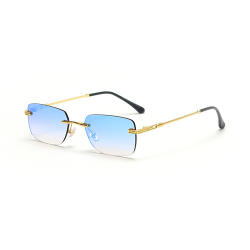 D032 New cross-border European and American retro metal color film sunglasses women ins internet celebrity fashion personality sunglasses men 