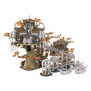 Cross-Border Building Blocks Moc-125500 Beautiful Elf Kingdom Complete Kit 3830 Pieces
