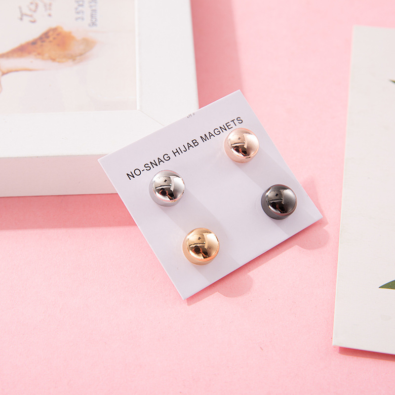 Nueva joyería imán accesorios de bufanda de hilo para mujer hebilla chal hebilla de pelo de moda de doble uso broche redondo joyería pequeña