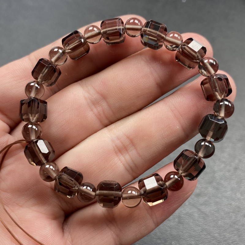 Natural ice stone cube sugar bracelet Diamond cut ice black color cube DIY jewelry accessories crystal jewelry