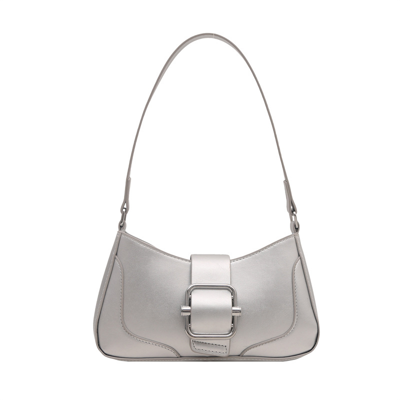 Temperamento simple y elegante bolso de hombro coreano para mujeres 2025, primavera nuevo bolso de brazo universal bolso de mujer coreano