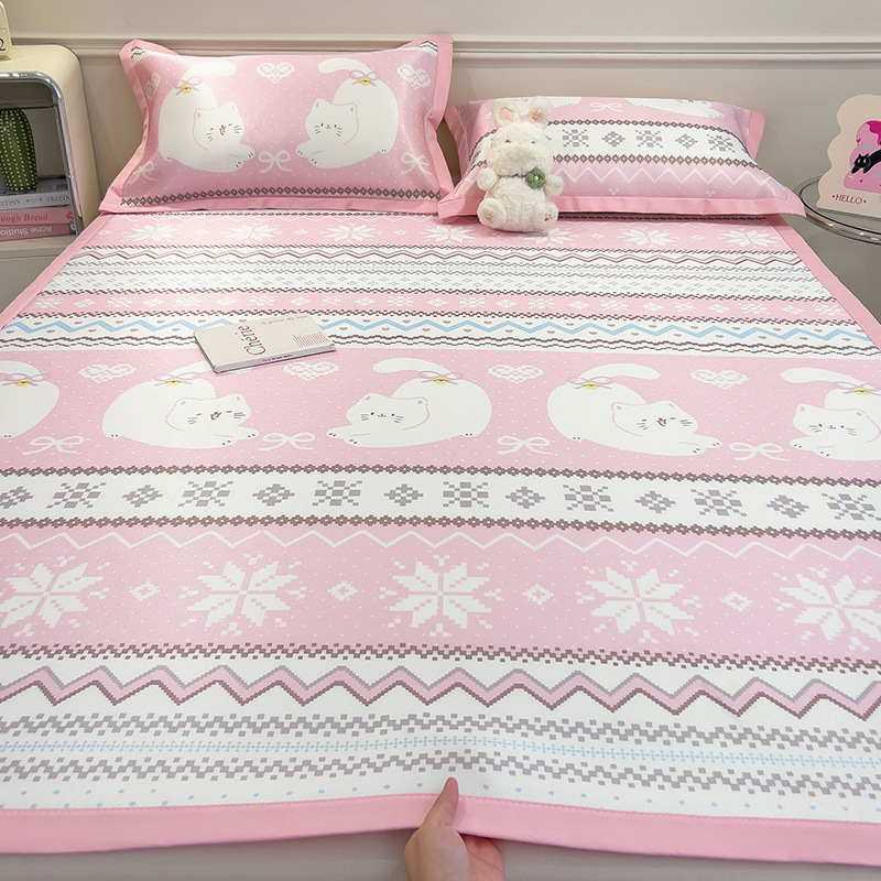 Sensación fresca de verano, sábanas de seda de hielo, una sola pieza, nueva estera de verano 2025, dormitorio, sábana individual, lavable a máquina, tapete suave lavable