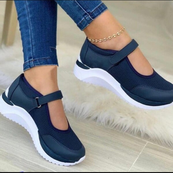 knitted sandals with velcro platform