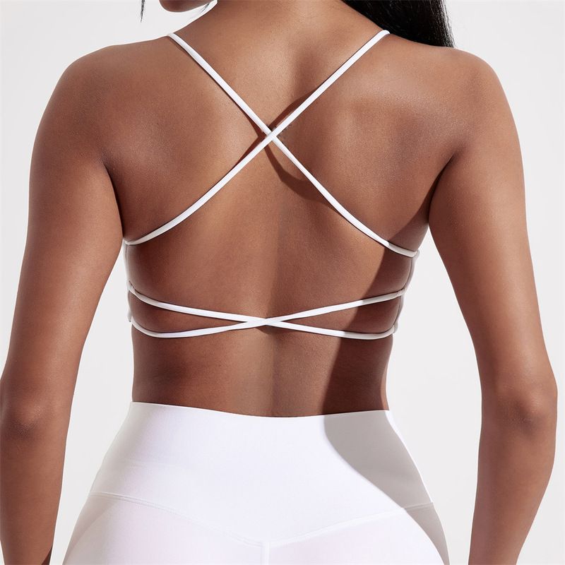 Women's Wholesale Nude Fitness Bra Outdoor Tight Running Sports Bra High Elastic Fitness Vest Bra
