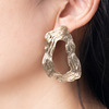 Metal retro earrings, simple and elegant design, European style