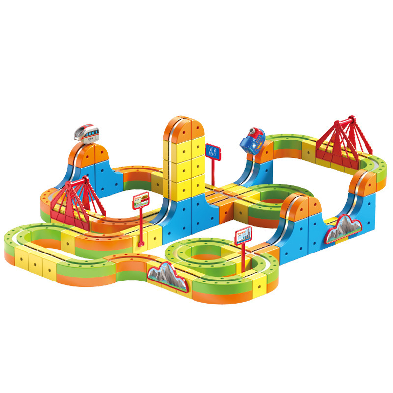 New Magnetic Building Blocks Train Track Car Electric Anti-Gravity Children's Magnetic Track Car Gift Toy