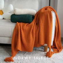 ins北欧风空调小毛毯沙发盖毯办公室午睡毯子流苏针织球毛线休闲