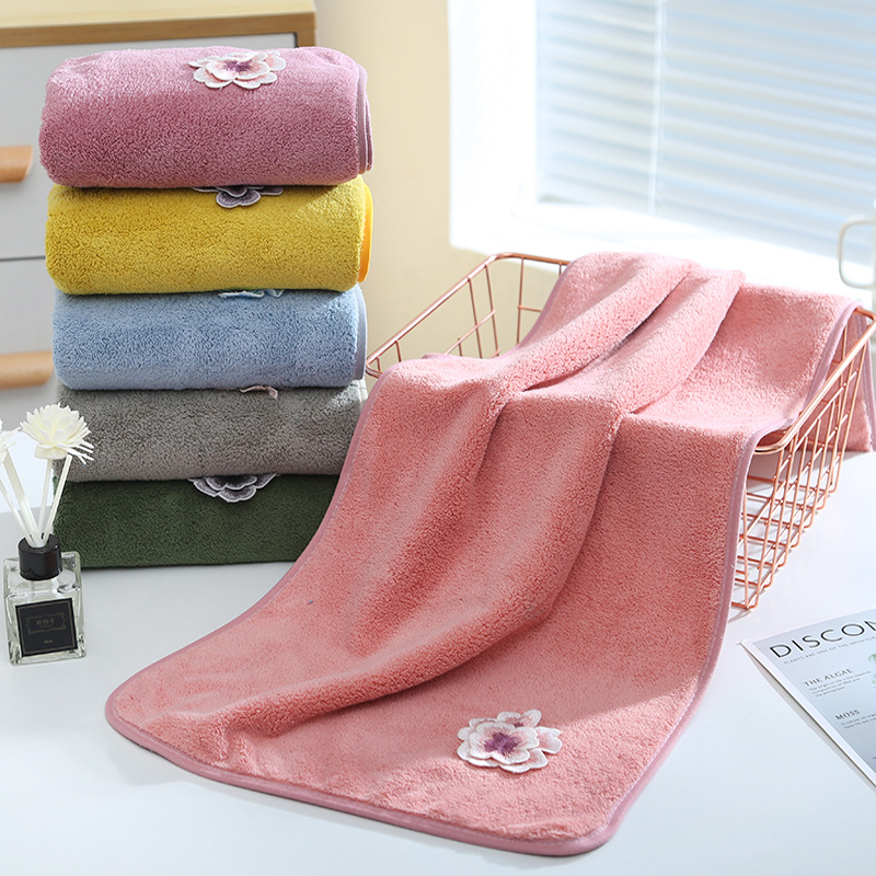 Factory-made coral fleece towels for home and daily use: soft, absorbent face towels for adults, dry hair towels, and gift-quality towels