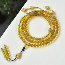 天然墨西哥蓝珀三圈手串 原创设计蓝珀diy原矿蜜蜡直播供货批发