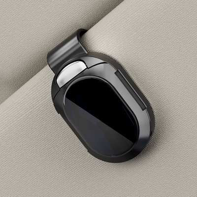 Shankedao/跨境车载多功能眼镜夹墨镜支架汽车遮阳板收纳夹 (Car Glasses Clip/Bill Clip) - black-without-car-logo