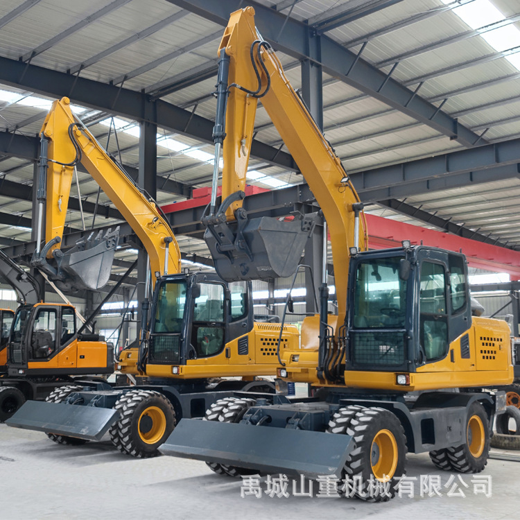 源头厂家直供 13吨轮式挖掘机 胶轮液压钩机 轮挖价格 拆除破碎