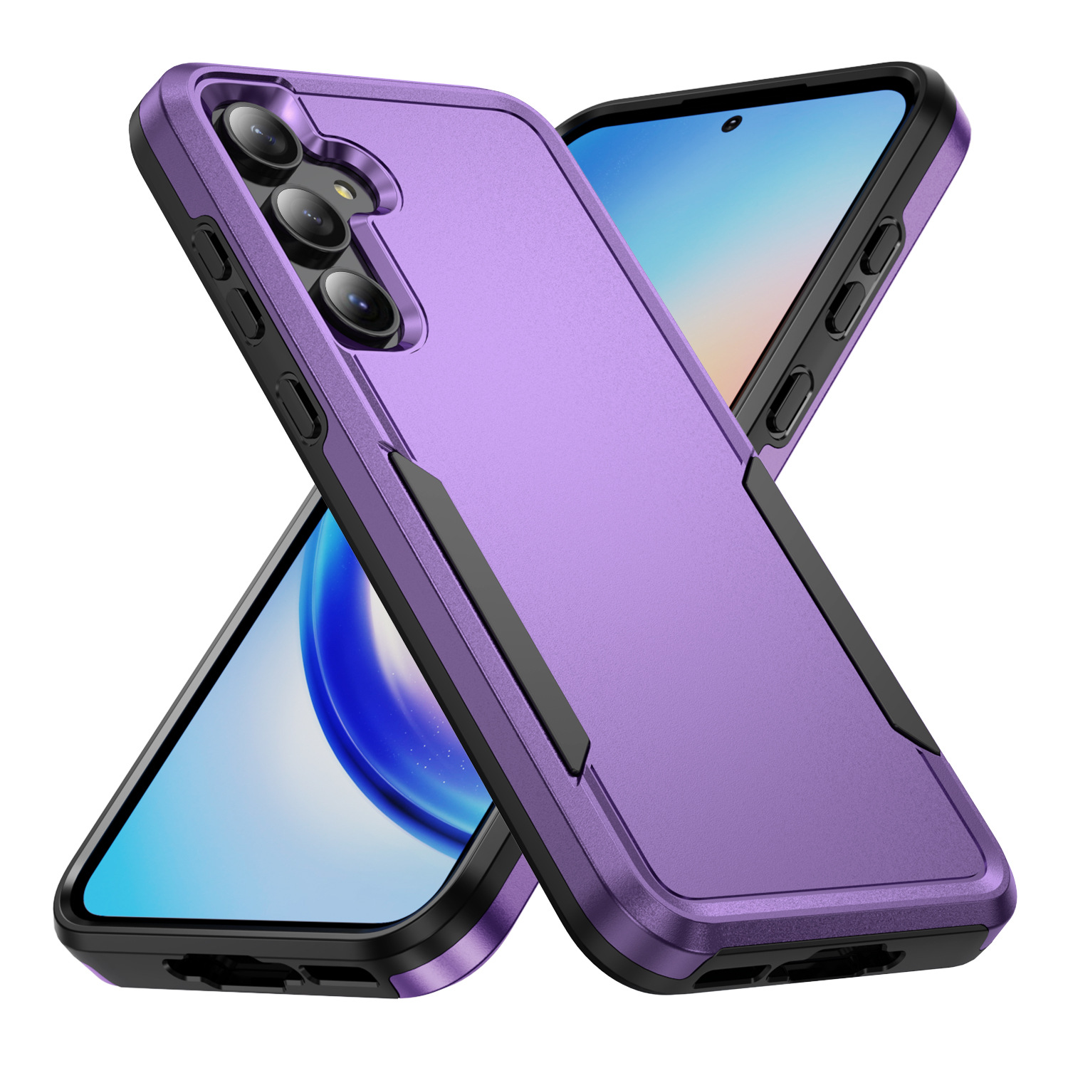Matte Colour-blocking Protective Phone Case For Samsung S23 S24_voghion.com