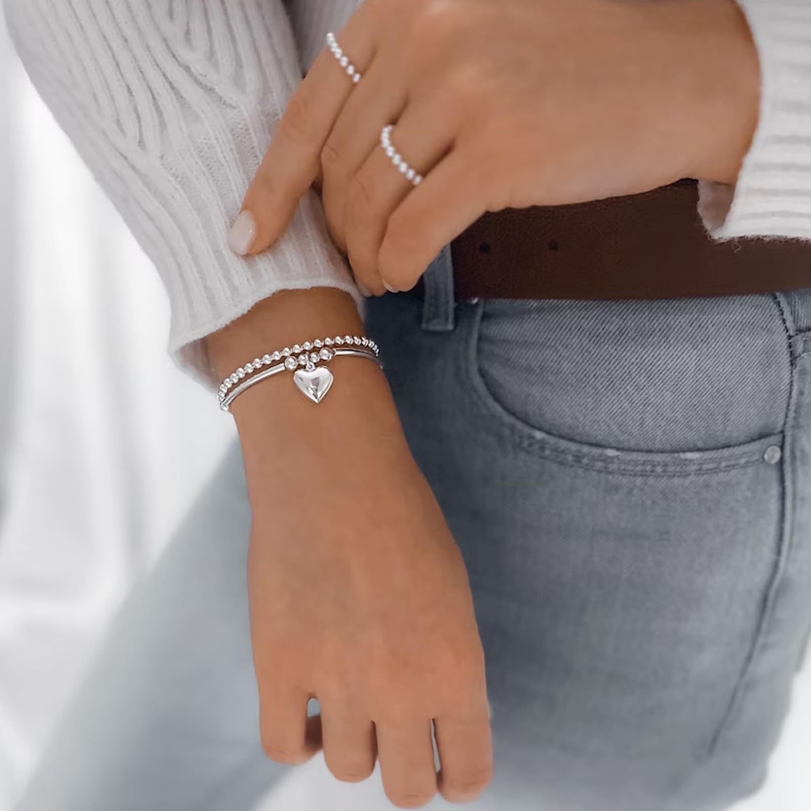 Minimalist Layered Bracelet Set, Stackable And Lightweight Design_voghion.com