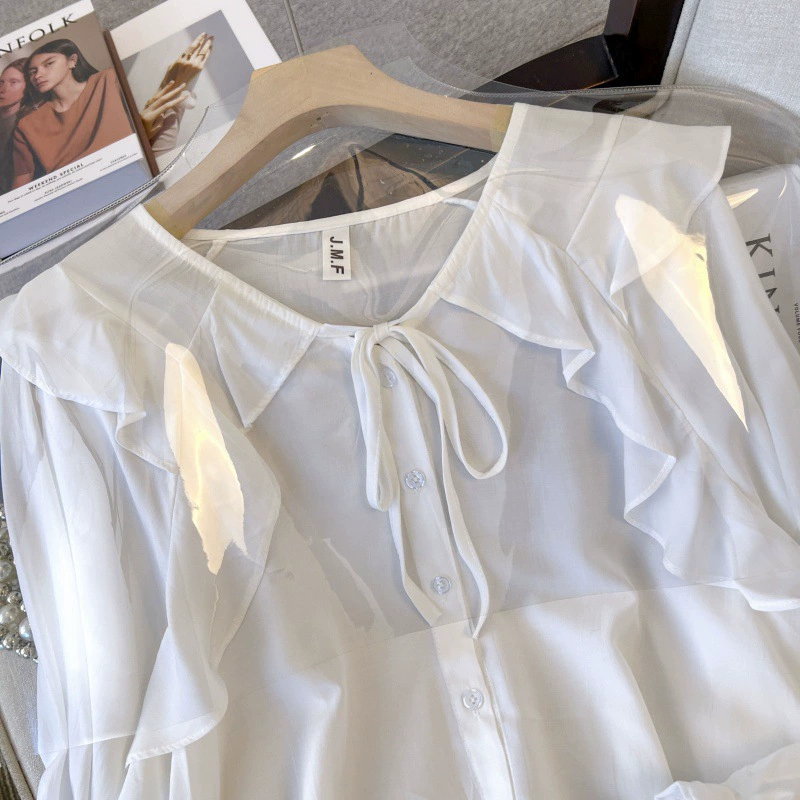 Autumn long-sleeve, shirt, 2023, Korean style, fitted