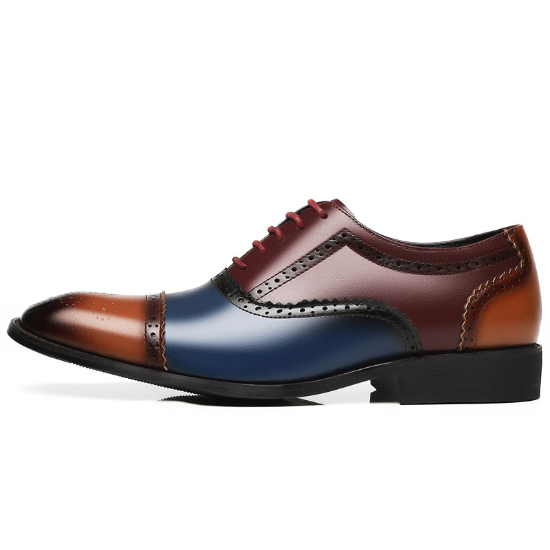 Scarpe da uomo brogue abbinate a colori scarpe da uomo in pelle intagliata scarpe alla moda traspiranti tutte le partite scarpe da lavoro formali da sposa in pelle_voghion.com