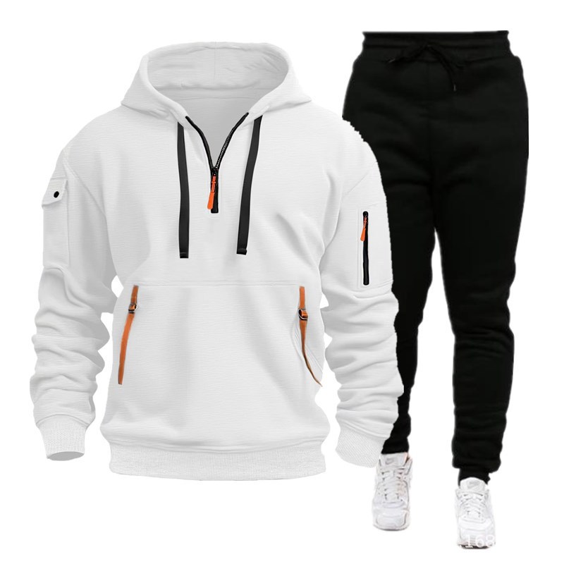 2024 Cross-border Spring and Autumn Sports Sweater suit Men's Zipper Hoodie Sportswear suit Sweater Sweater Two-piece Set