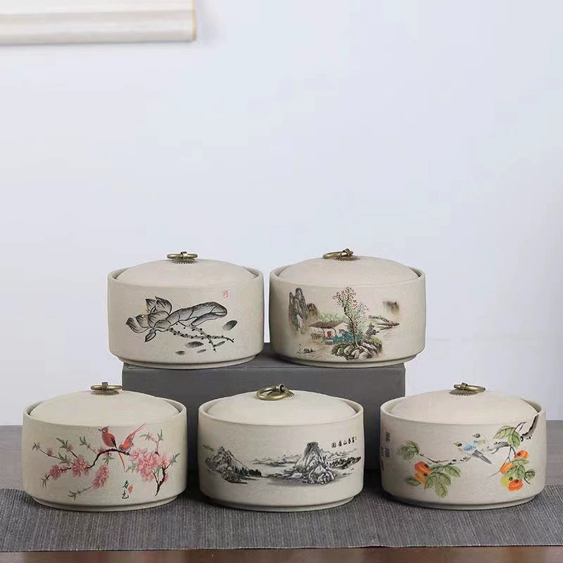 Фабрика Оптовая Керамическая Банка Керамогранит Чайный Лист Банка Упаковка Банка Средний Размер Чай Склад Банка Для Хранения Герметичная Банка Подарочная Коробка На Заказ