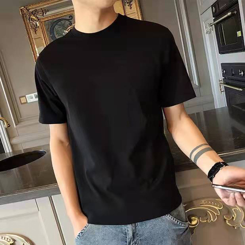 El Comercio exterior transfronterizo nueva camiseta casual de los hombres cuello redondo de manga corta Camiseta de los hombres Slim impreso deportes camisa de fondo