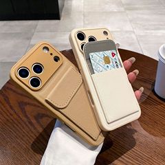 卡包可支架适用苹果17手机壳iphone15pro简约13/14纯色全包保护套