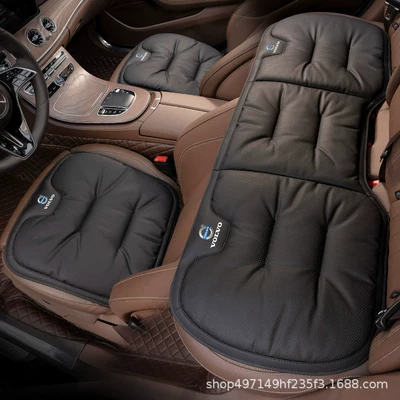 Cross-Border Volvo S60/Xc60/S90/Xc90 Car Universal seat cover - noble-black-nappa-leather-front-and-rear-three-piece-set-4646
