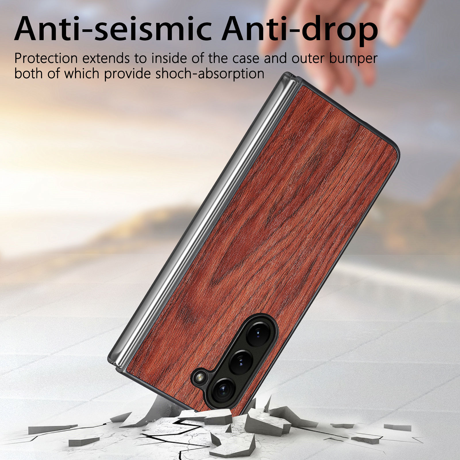 Schutzhülle Für Samsung Galaxy Z Fold 5 In Holzoptik Handytasche_voghion.com