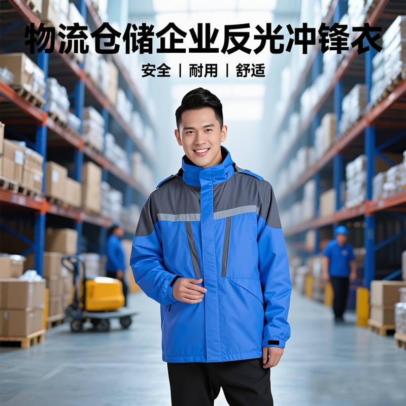 Customized Reflective Strip Three-In-One Jacket with down Liner Logistics Workwear Company Cotton Workwear Printed Logo Curved