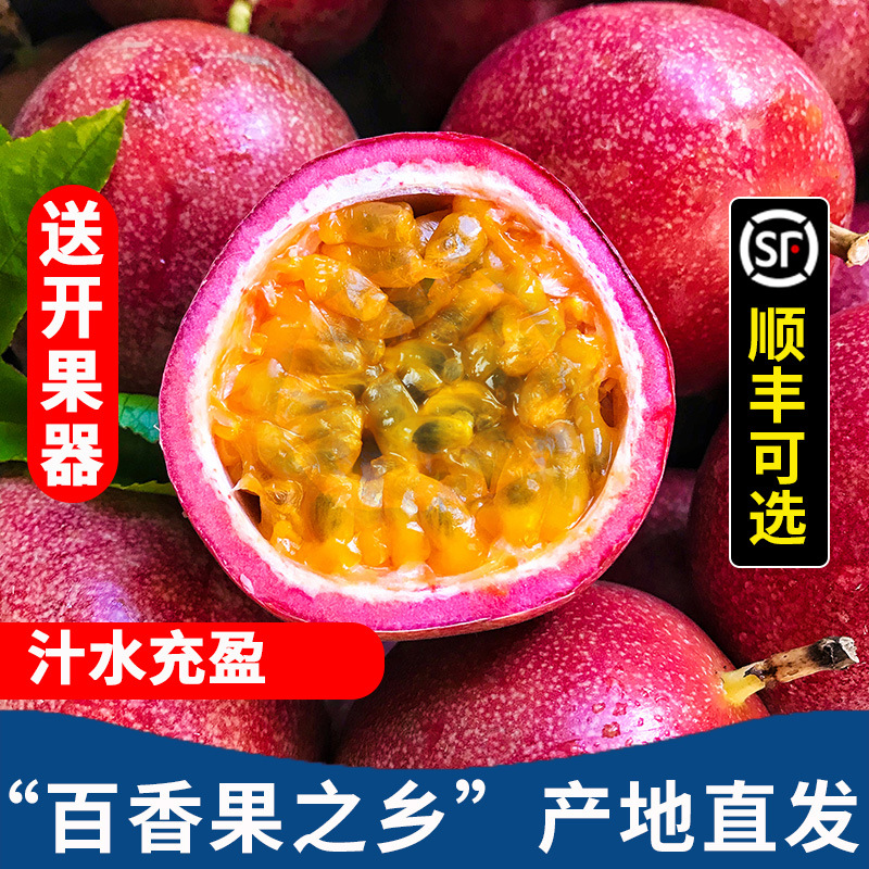 广西紫皮百香果大果新鲜水果包邮当应季紫皮果酱原浆柠檬汁新品种