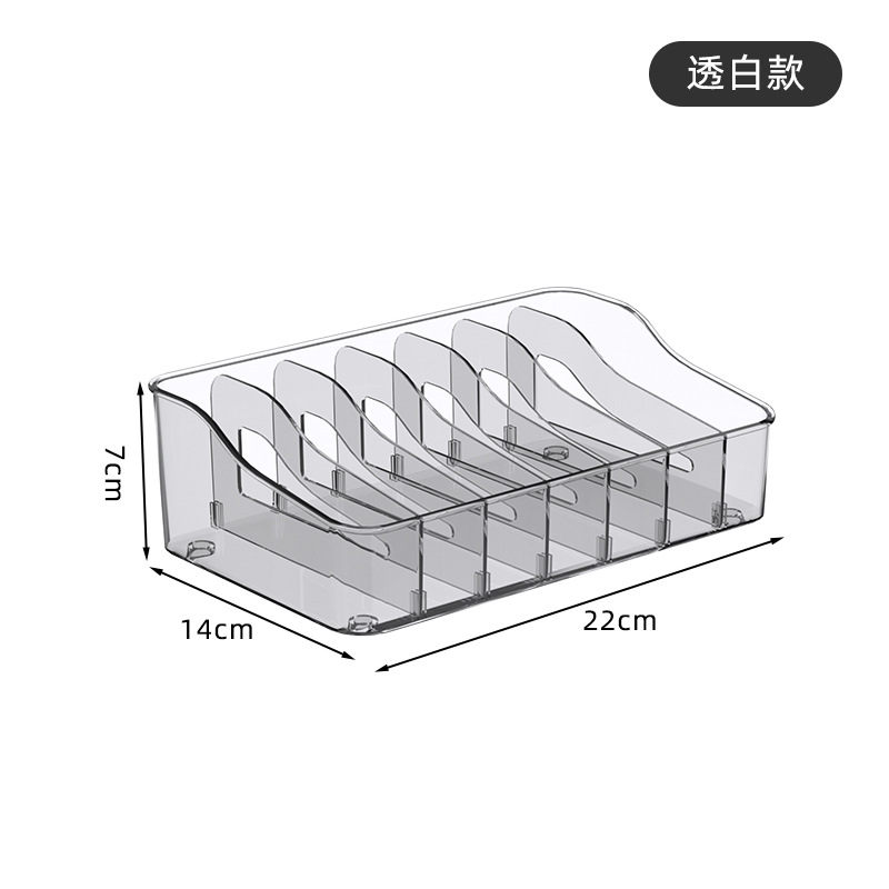 Long countertop - transparent [7 large compartments for more storage/removable p…