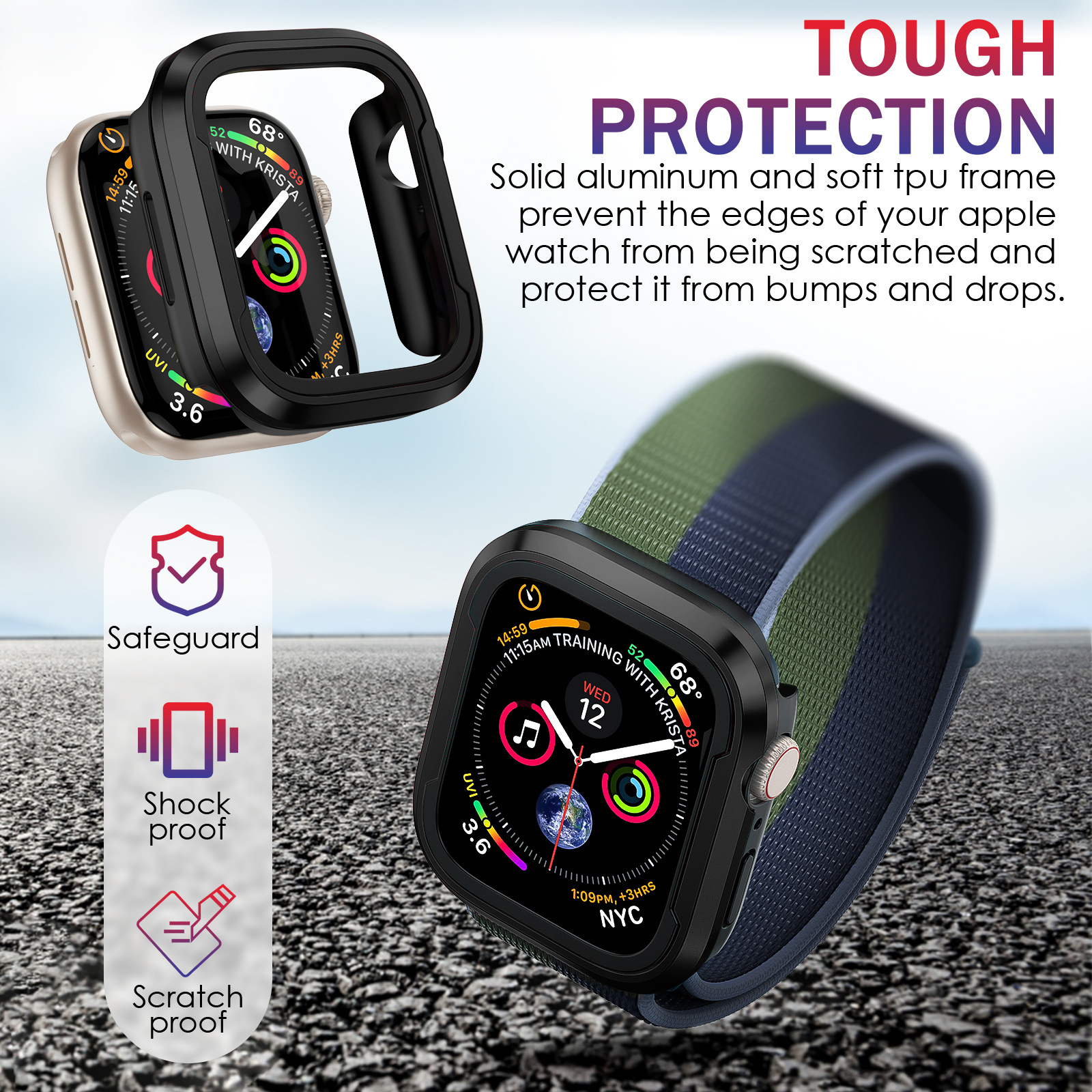 适用Apple Watch456代SE苹果手表壳iwatch7保护壳金属防摔保护套