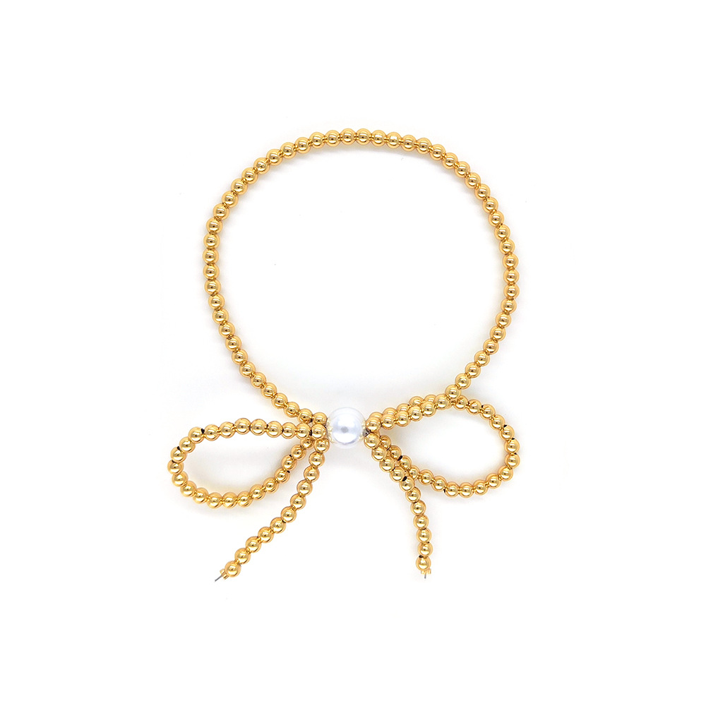 Copper Material Geometric Pattern Women's Gender Wholesale Jewelry Casual Elegant Simple Style Geometric Copper Artificial Pearls Beaded Bracelets