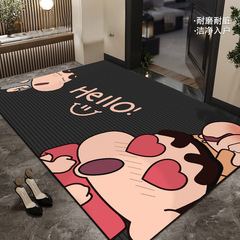 蜡笔小新入户门地垫进门地毯卡通黑色耐脏玄关入门室内门口脚垫子