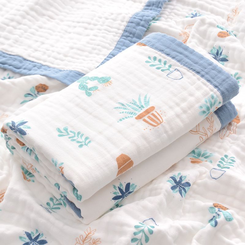 녹색 식물 목욕 타올