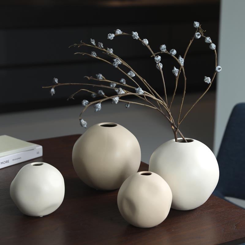 Vasos de cerámica redondos abstractos ornamentos floral sala de estar inswind creativo para el hogar decoraciones suaves al por mayor