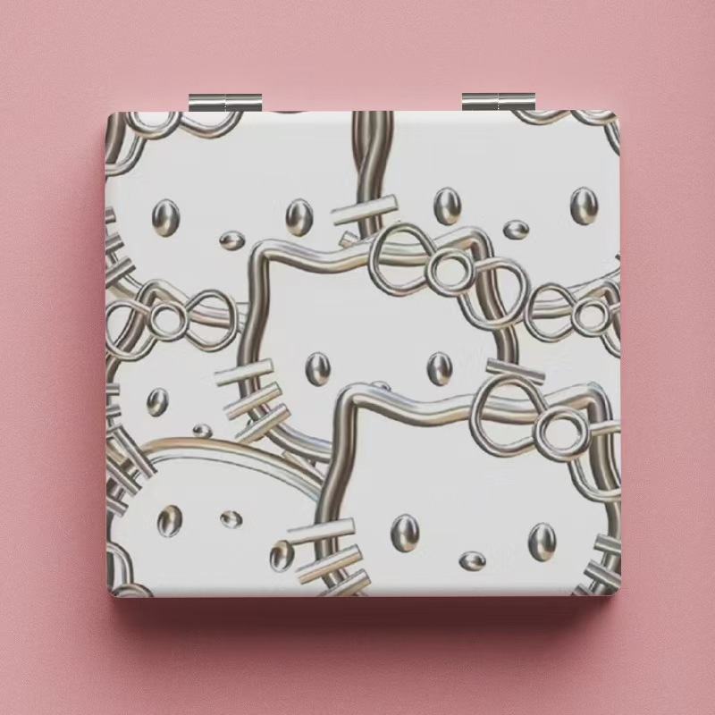 Lindo espejo pequeño Sanrio Kulomi espejo de maquillaje portátil de alto valor espejo de maquillaje portátil dormitorio de estudiantes espejo de maquillaje plegable