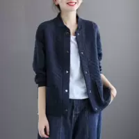 ST оригинальная хлопковая однотонная короткая куртка с бейсбольным воротником для женщин, осенний новый свободный универсальный топ с длинными рукавами в стиле ретро