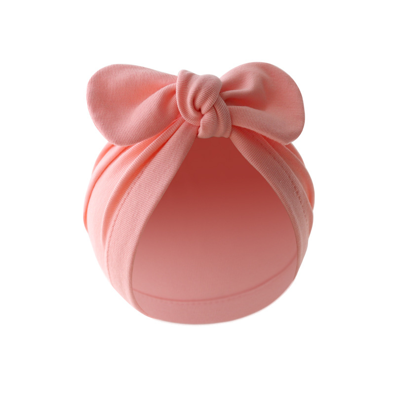 Baby Girl's Baby Boy's Simple Style Solid Color Bow Knot Baby Hat display picture 4