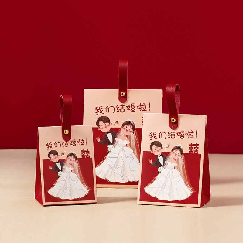 Подарочная коробка для конфет на свадьбу 2025 года, высококачественная, с мультяшным дизайном, пустая, для упаковки сладостей, прямые поставки с завода, портативная