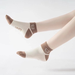 Five-finger socks women's short tube spring and summer thin combed cotton sweat-absorbent breathable factory wholesale breathable sweat-absorbent toe socks
