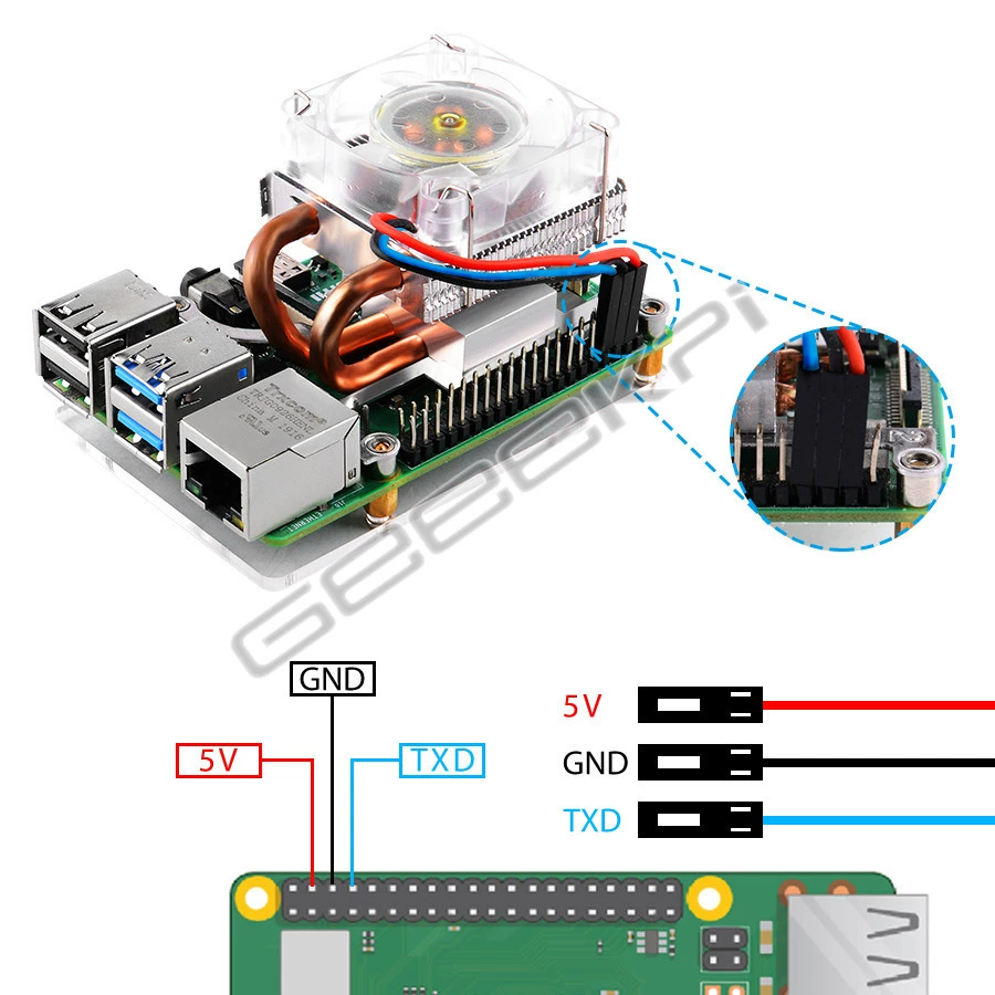 Подходит для Raspberry Pi 4B/3B/3B+ радиатор Ice Tower, вентилятор Celery, ICE TOWER