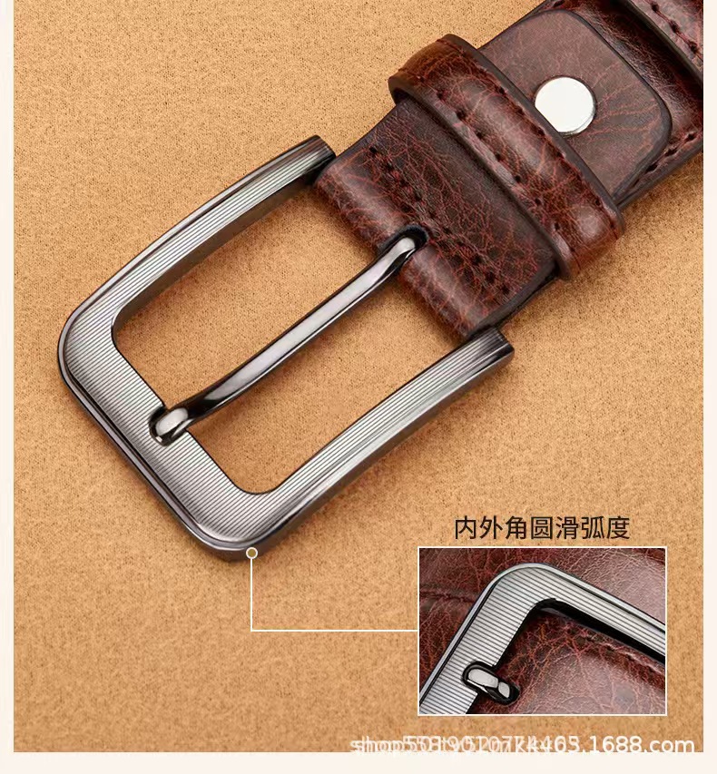 Amazon Cross-Border Men's Pin Buckle Belt Men's Belt Wide Belt Trouser Belt for Young and Middle-Aged Men Dropshipping