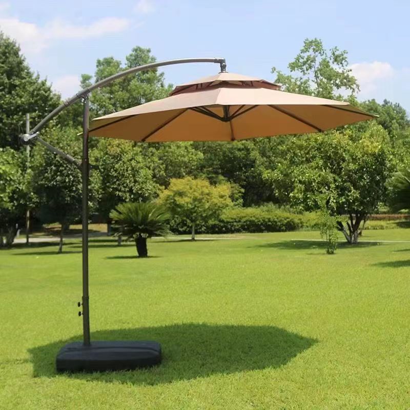 Sombrilla de doble techo tipo banana para exteriores, protección solar, para patio, uso doméstico, comercial, cafeterías al aire libre, tiendas de té con leche, venta al por mayor. image 8