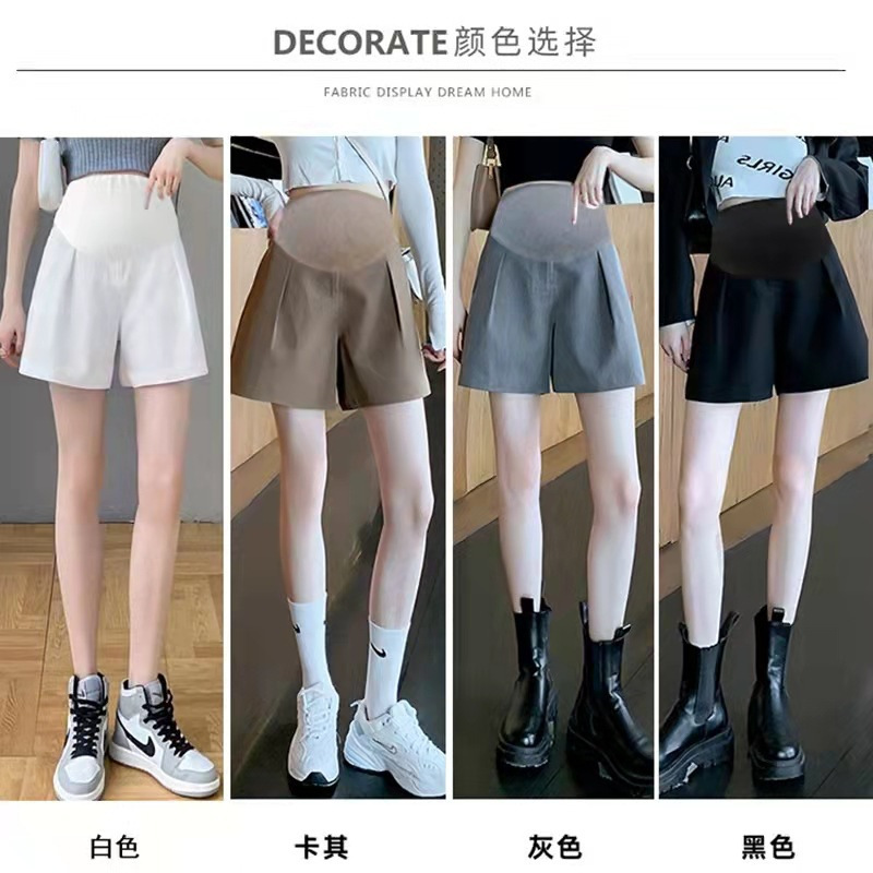 Taomi 2022 Spring and Summer New Maternity Shorts Three-Point A-Line Version Fashionable Belly Support Pants Outer Wear Hair Style 1380