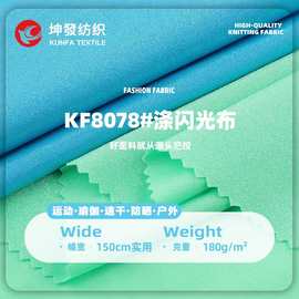 涤闪光布 180g玻璃丝闪丝亮光平纹针织布料 涤纶休闲服时装面料