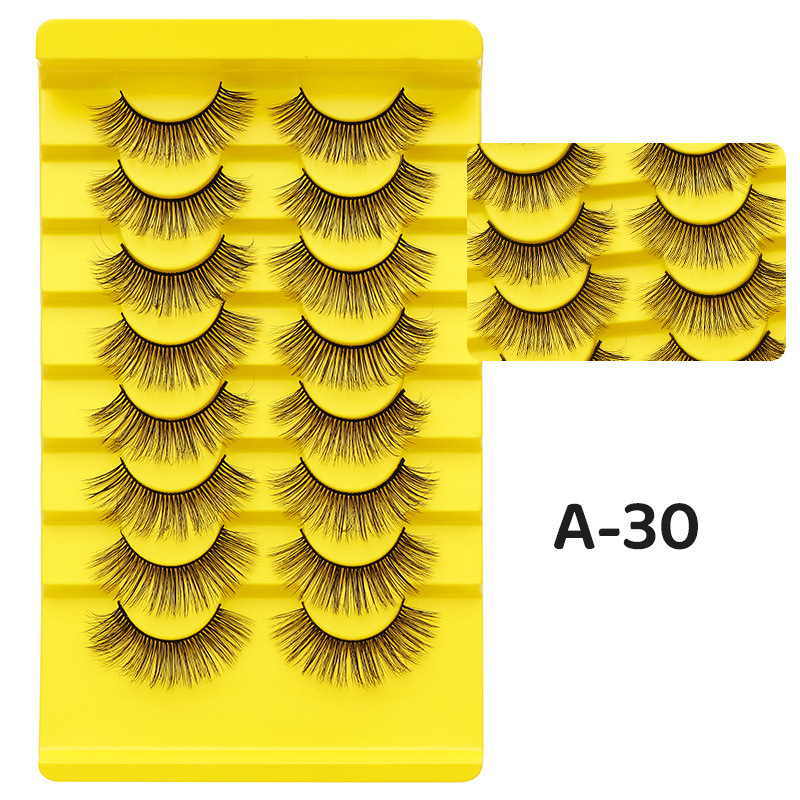 DINGSEN fuente transfronteriza fábrica pestañas falsas 8 pares de pestañas naturales gruesas de gran volumen LOGO