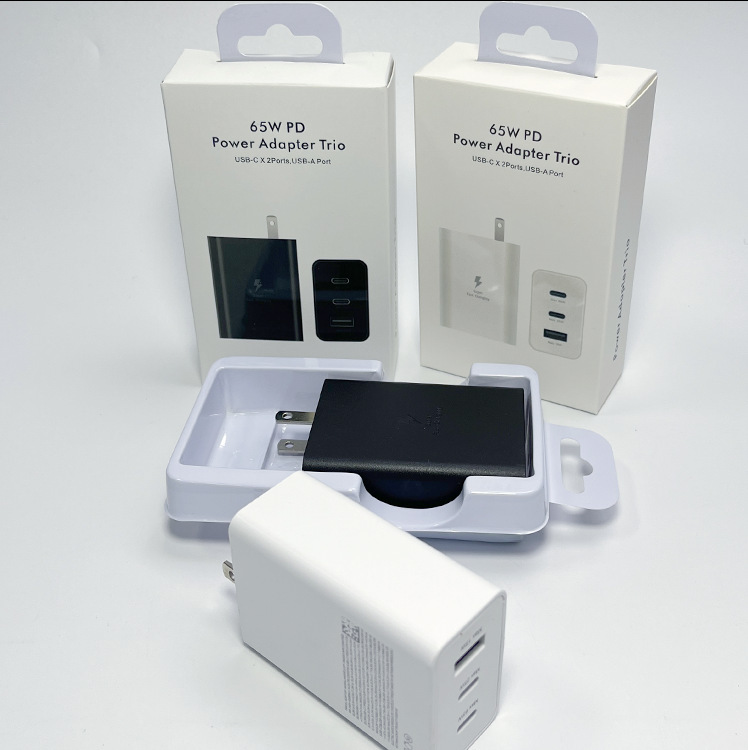 Suitable for Samsung Galary Mobile Phones, 2Pd+Usb Charging Head with Three Ports, Compatible with Us Standard 65W Ultra-Fast Charger Set Suitable for Samsung Galary Mobile Phones, 2Pd+Usb Charging Head with Three Ports, Compatible with Us Standard 65W Ultra-Fast Charger Set