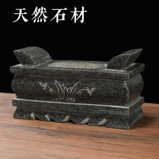 Stone Carving Stone Square Incense Burner Temple Incense Hall Outdoor Incense Burning Incense Supplies Stone Incense Holder