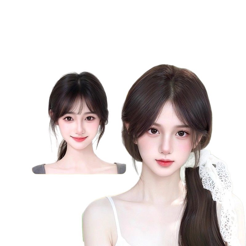 【无需发卡】递针假发女片头顶补发仿真发增发量遮白发魔术发缝贴|undefined