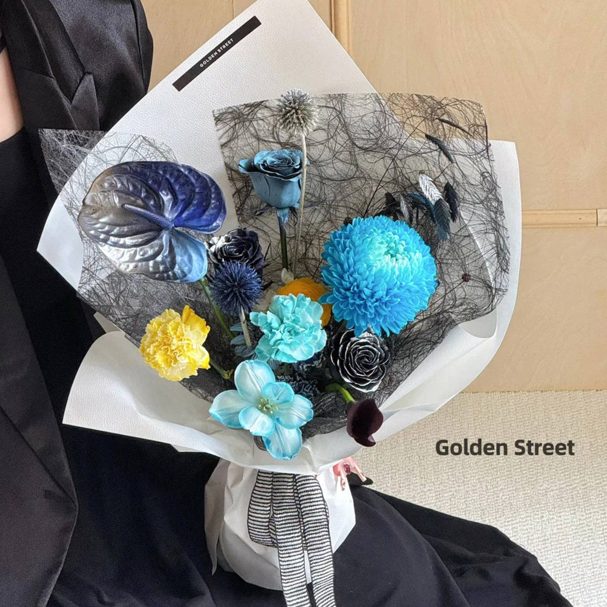 Red en línea papel de embalaje Laffey papel de arte hueco flor florista florista papel de embalaje floral en stock