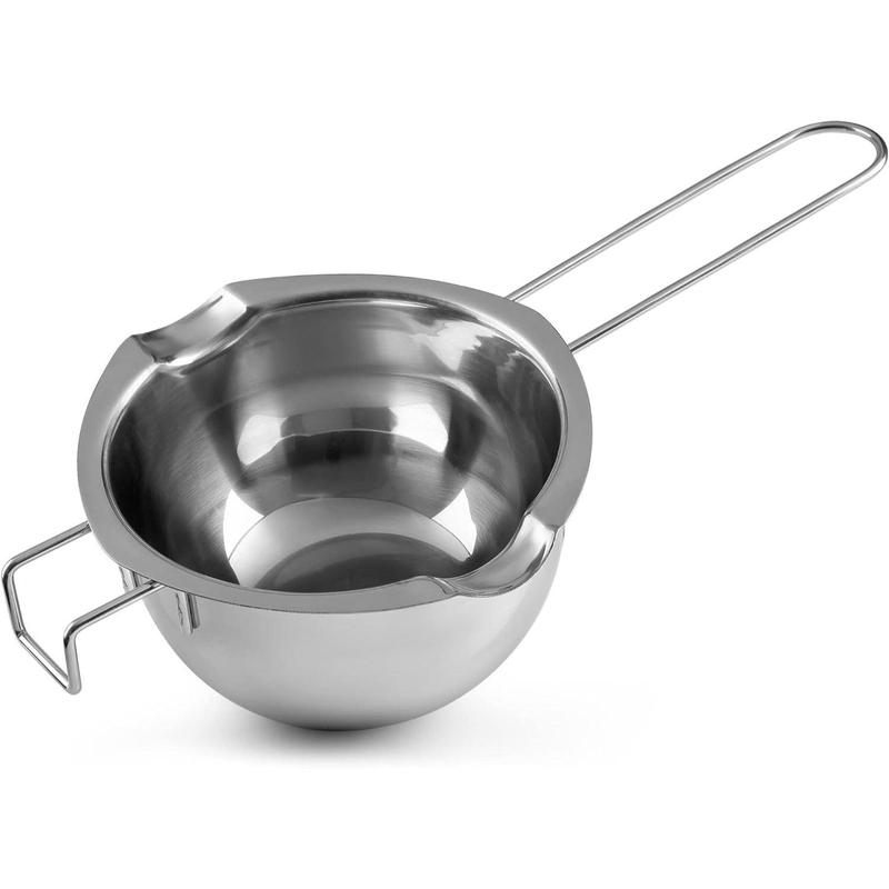 Double Pot Chocolate Melting Pot - Stainless Steel, with Heat-Resistant Handle, Can Safely Melt or Butter Large Quantities